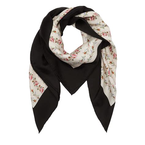 gucci rose print silk scarf|gucci silk scarf sale.